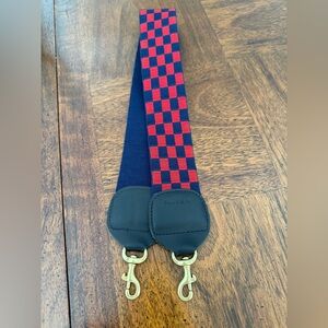 CLARE V. - Navy and Red Checkered Shoulder Strap